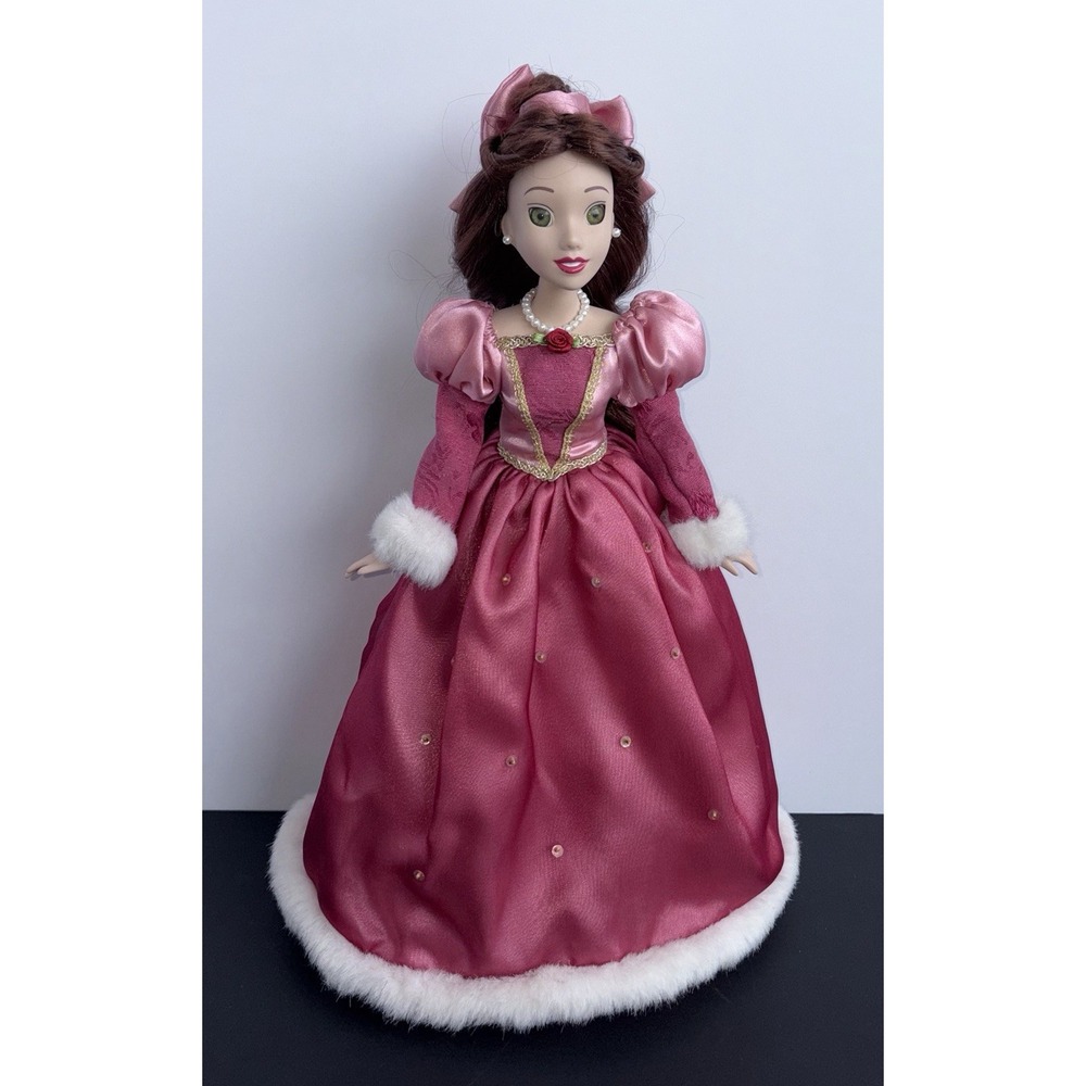 Belle SE Disney Princess Brass Key Collection Porcelain Doll 16" Red Dress RARE